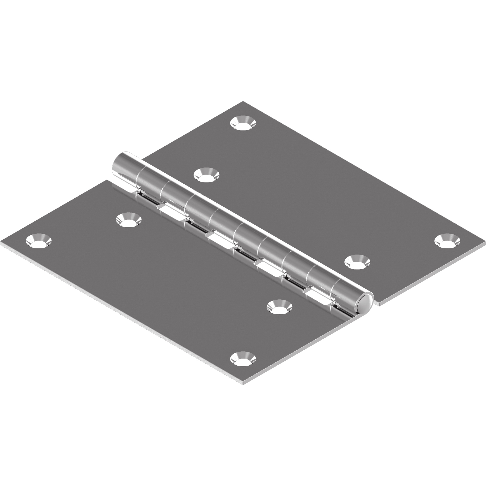 Scharnier 8 Bohrungen 100x100x2mm Edelstahl A2 gestanzt