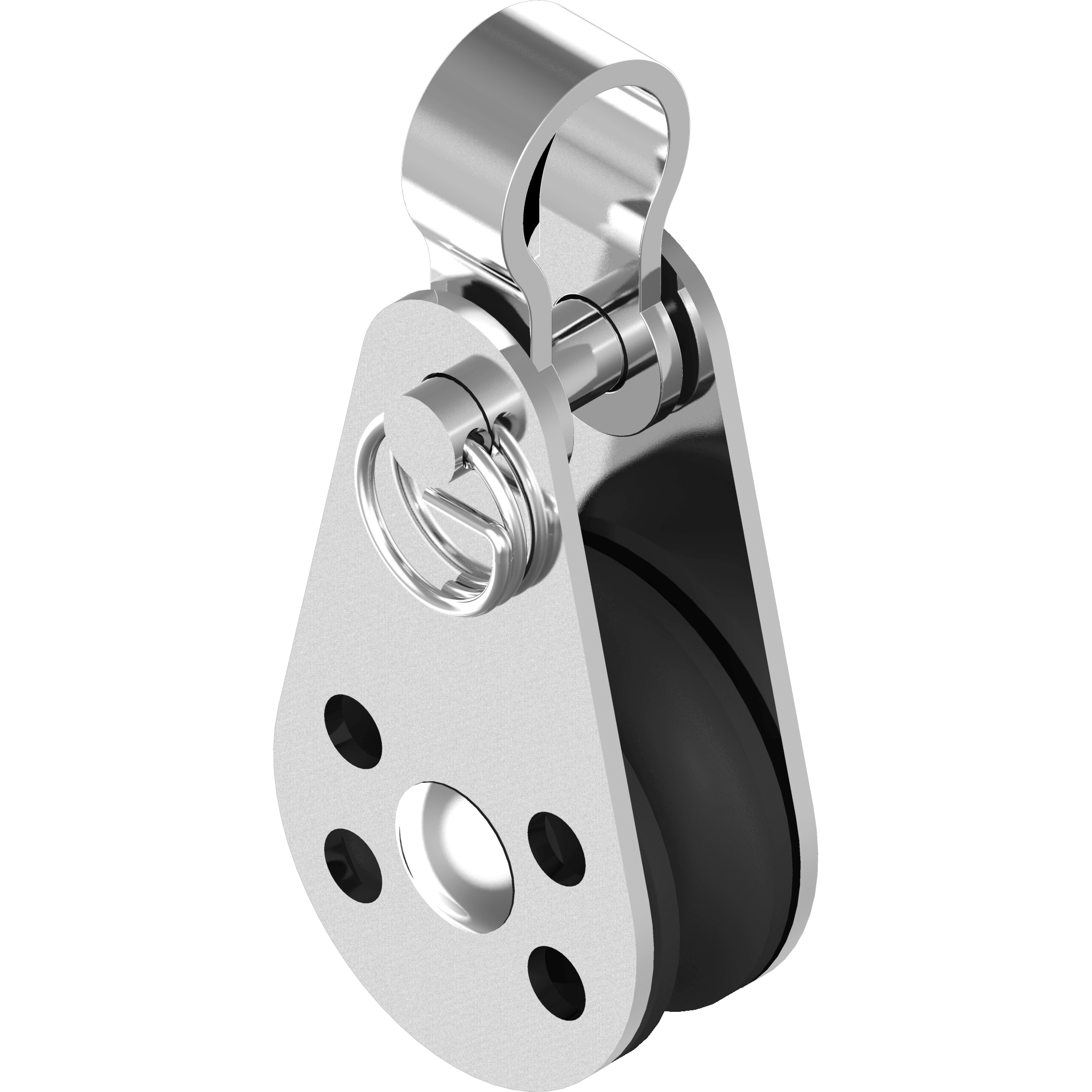 Mini-Block Bügel Nylonrolle D25mm Rille 6mm Edelstahl A2