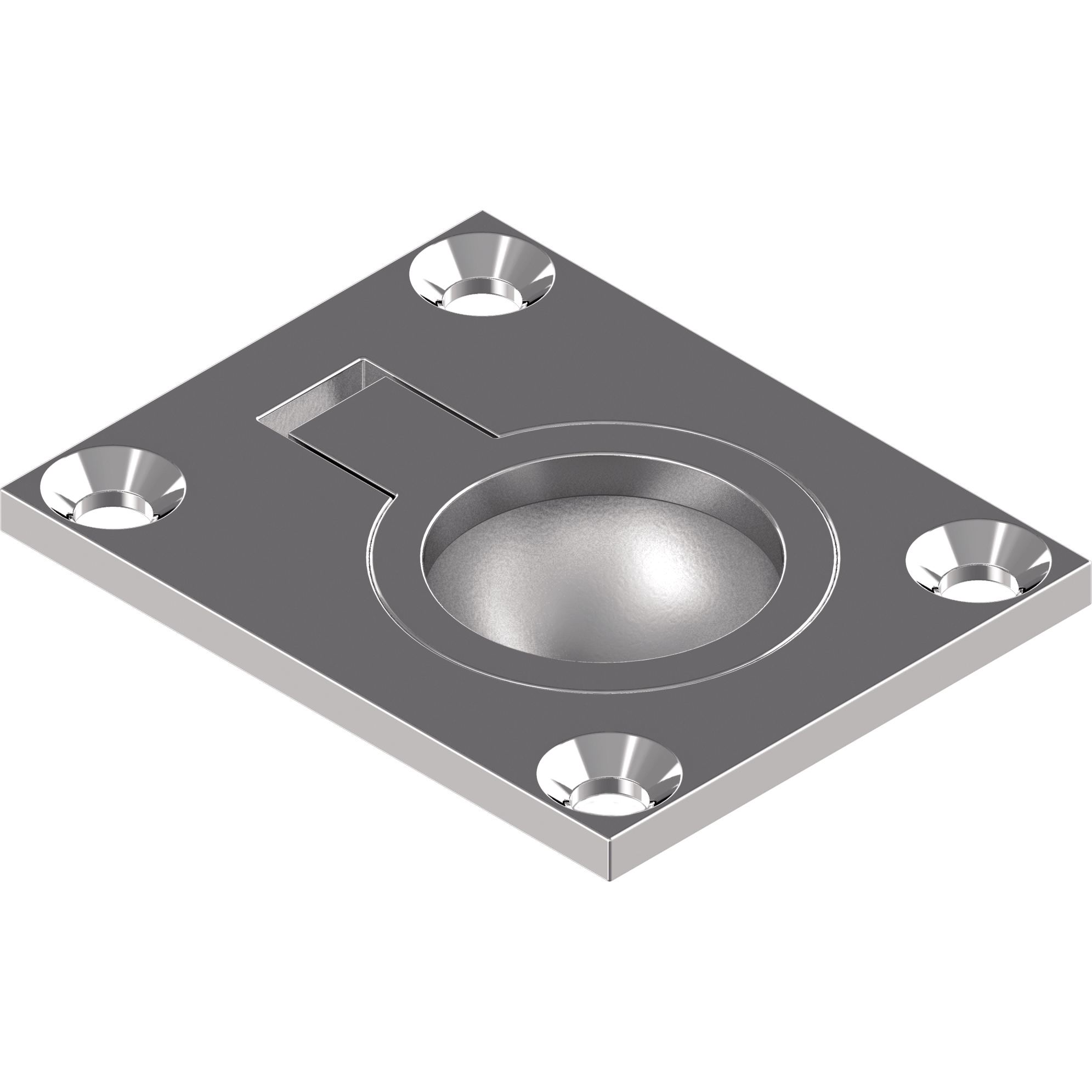 Einlassgriff Bodenheber 48x38x12mm Feinguss Edelstahl A4