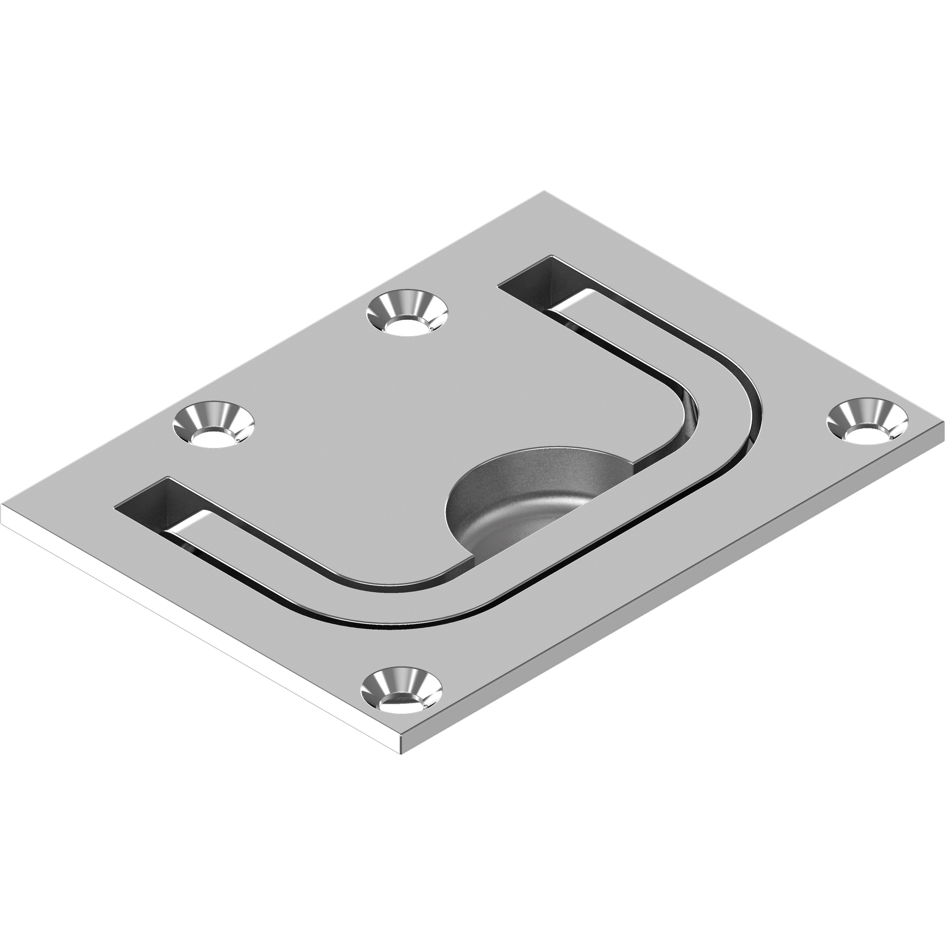 Einlassgriff breit 76x56x8,5mm Feinguss Edelstahl A4
