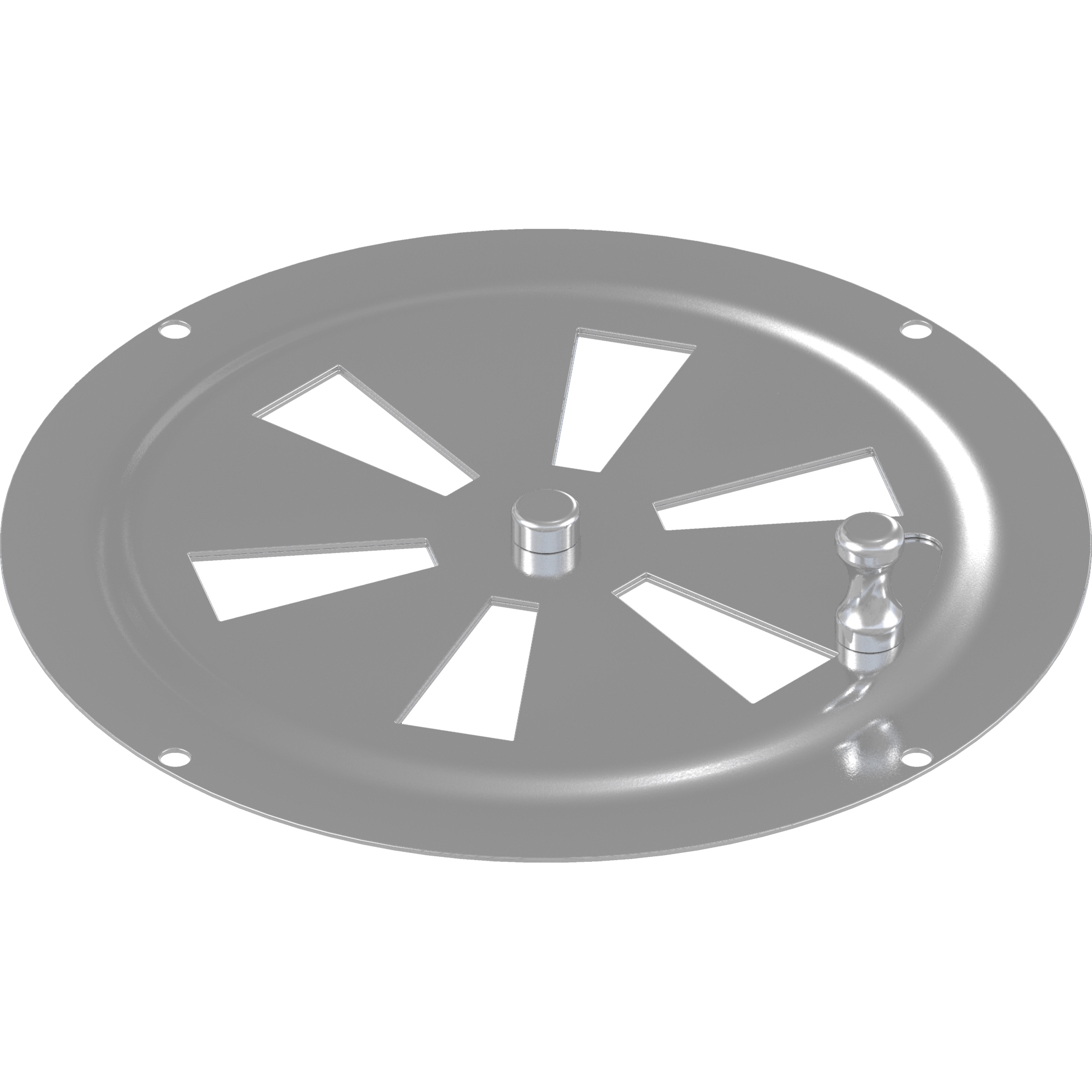 Lüftungsgitter rund Typ F D125mm verschließbar Edelstahl A2