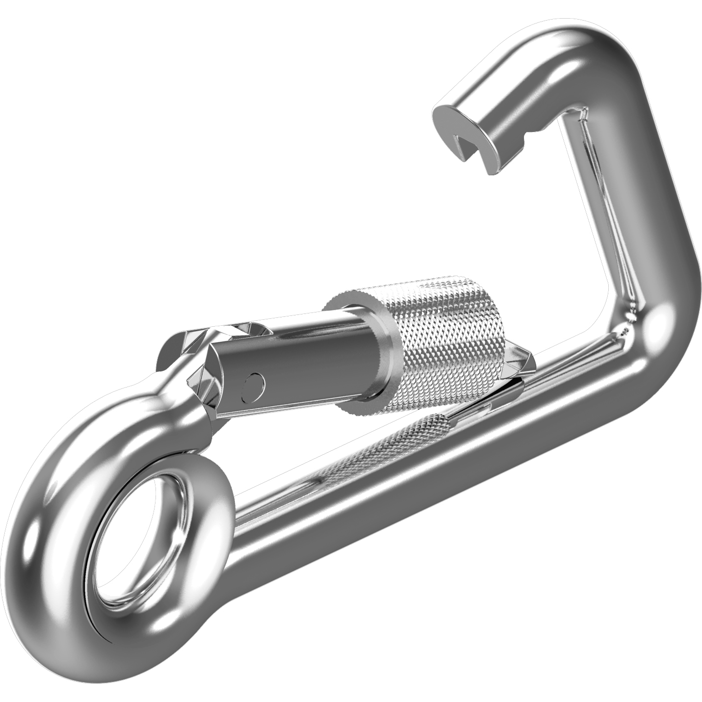 Karabinerhaken Sicherheitsmutter Kausche asym. 6x60mm A4