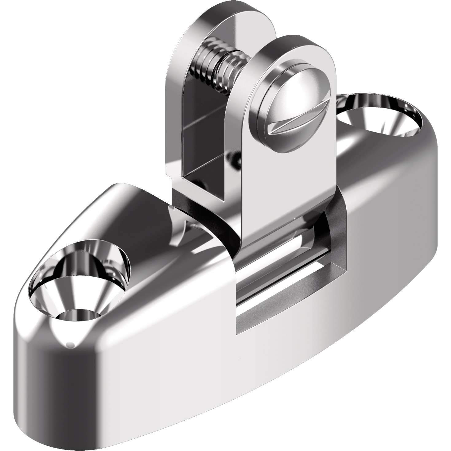 Verdeckbeschlag 180° schwenkbar 70x25x50mm Edelstahl A4