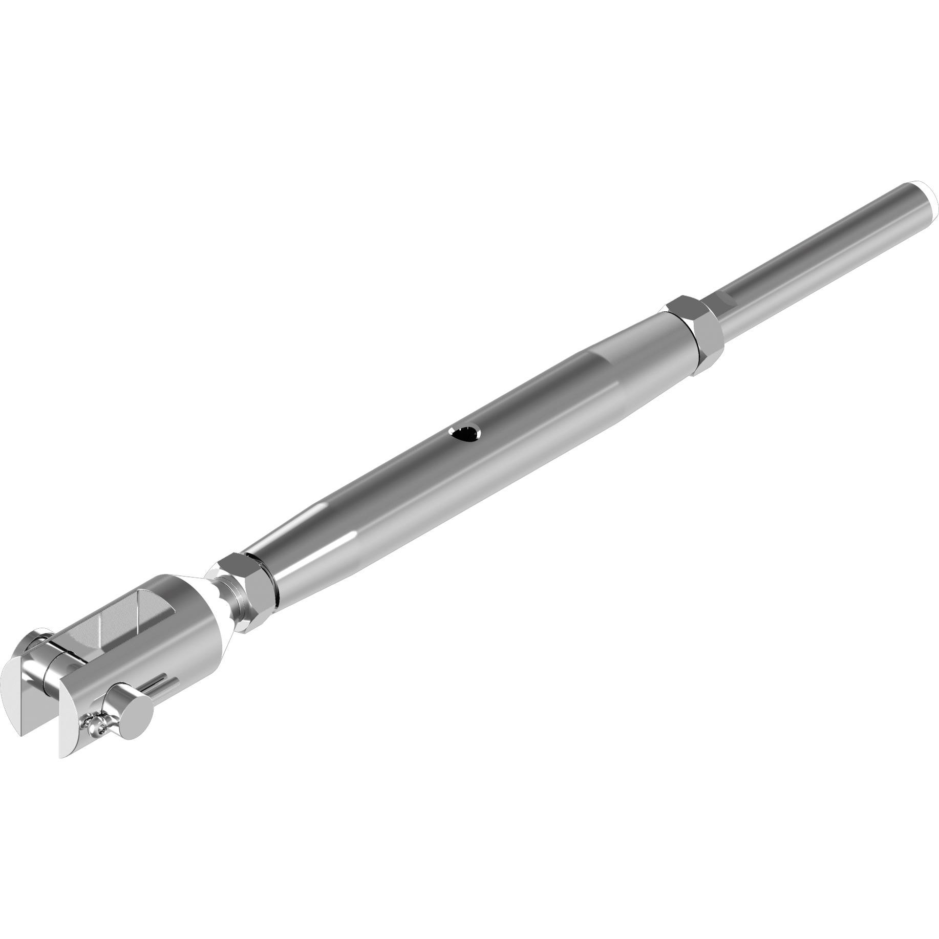 Wantenspanner Gabel/Terminal gedreht Edelstahl A4