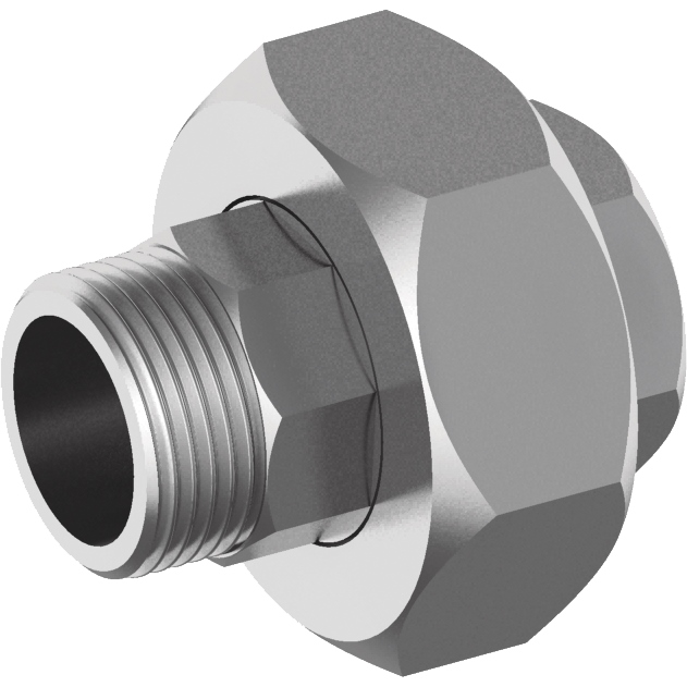 Verschraubung R1/2 flachdichtend I/A Edelstahl A4