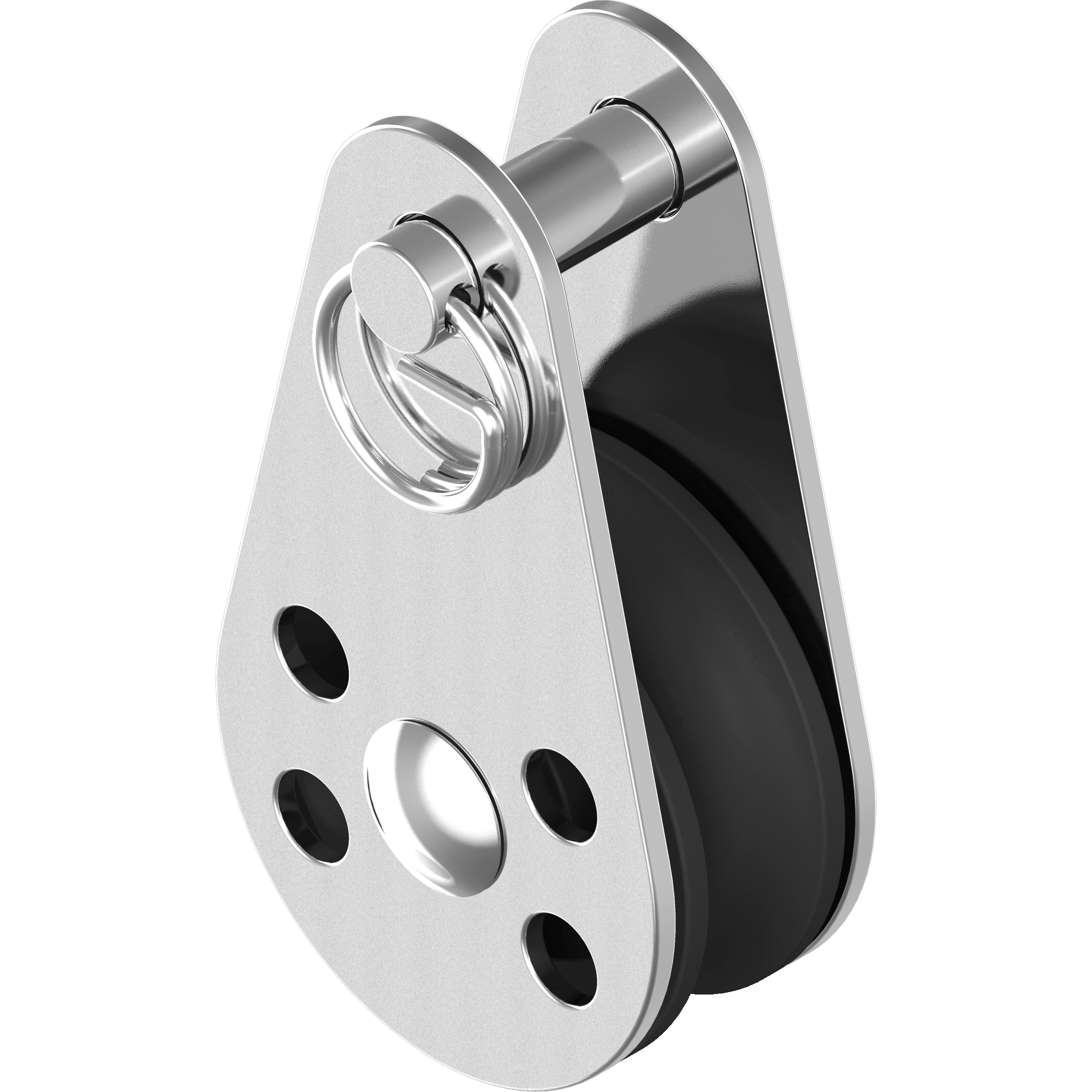 Mini-Block Nylonrolle D25mm Rille 6mm Edelstahl A2