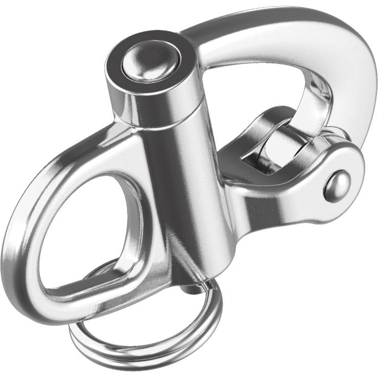 Schnappschäkel Edelstahl A4-AISI316 mit festem Auge