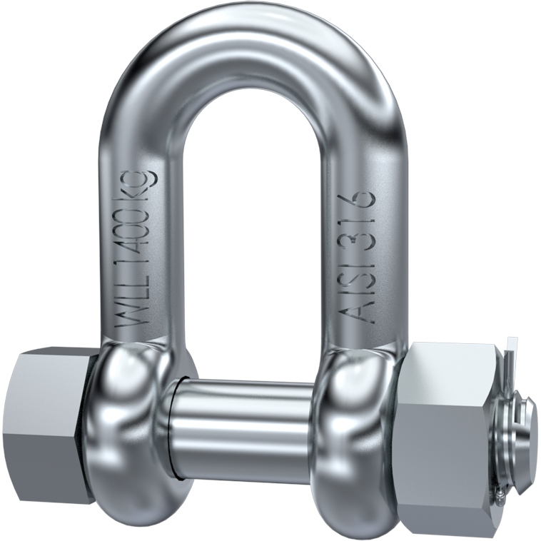 Schäkel gerade Sicherungsbolzen 6,4mm D5mm BL1350kg A4