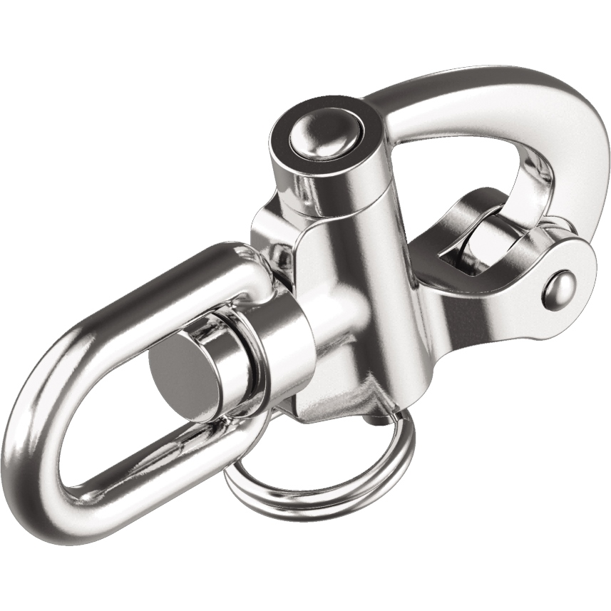 Schnappschäkel Edelstahl A4-AISI316 mit Wirbelauge
