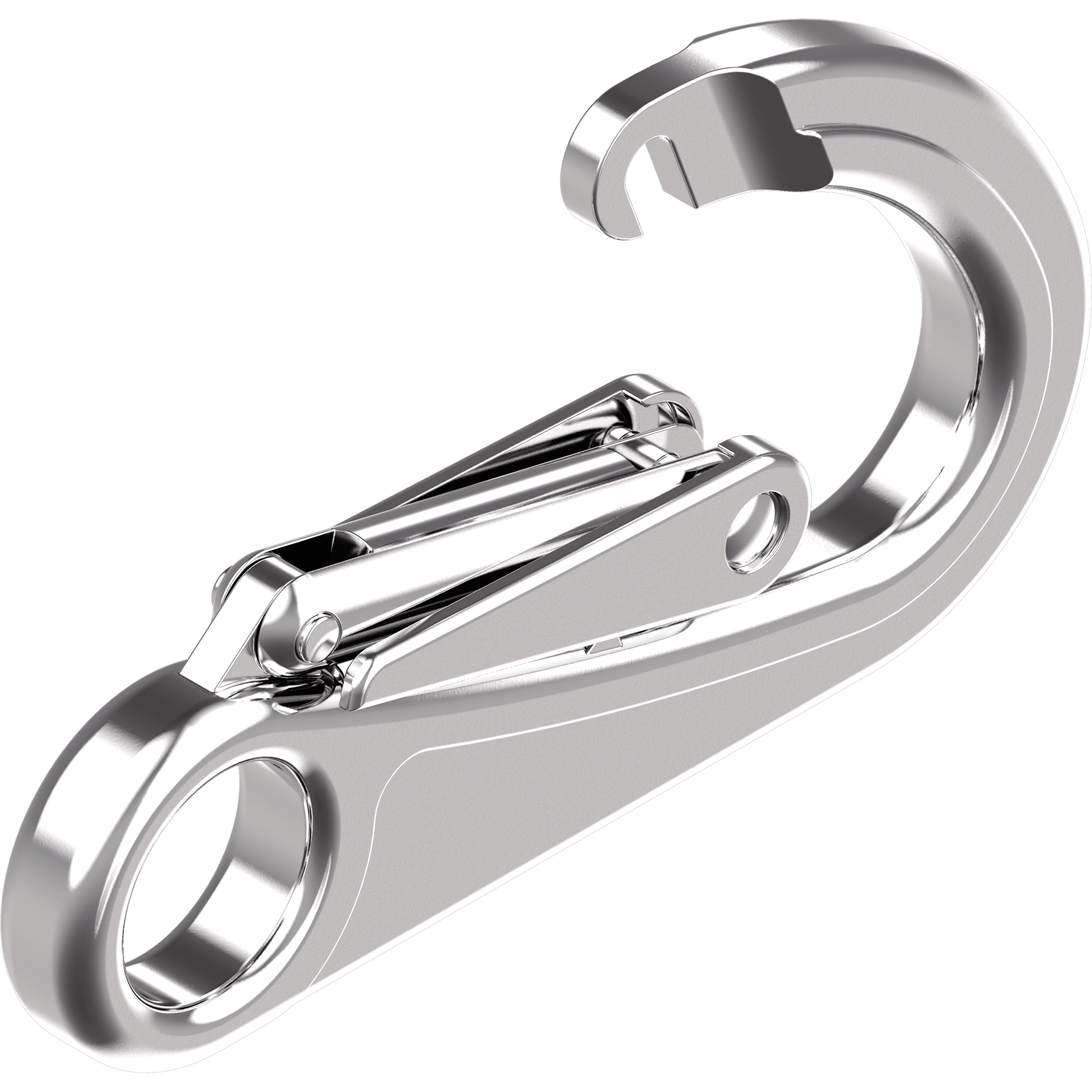 Karabinerhaken Zweifach-Sperre 10x110mm Edelstahl A4