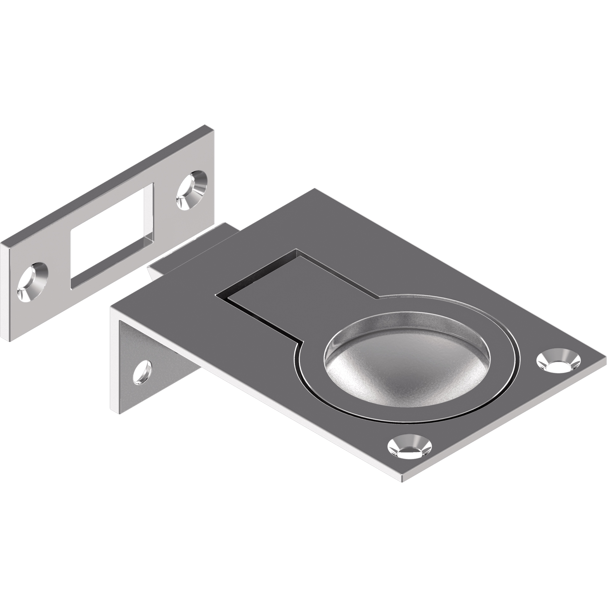 Einlassgriff Bodenheber 57x40mm Feinguss Edelstahl A4