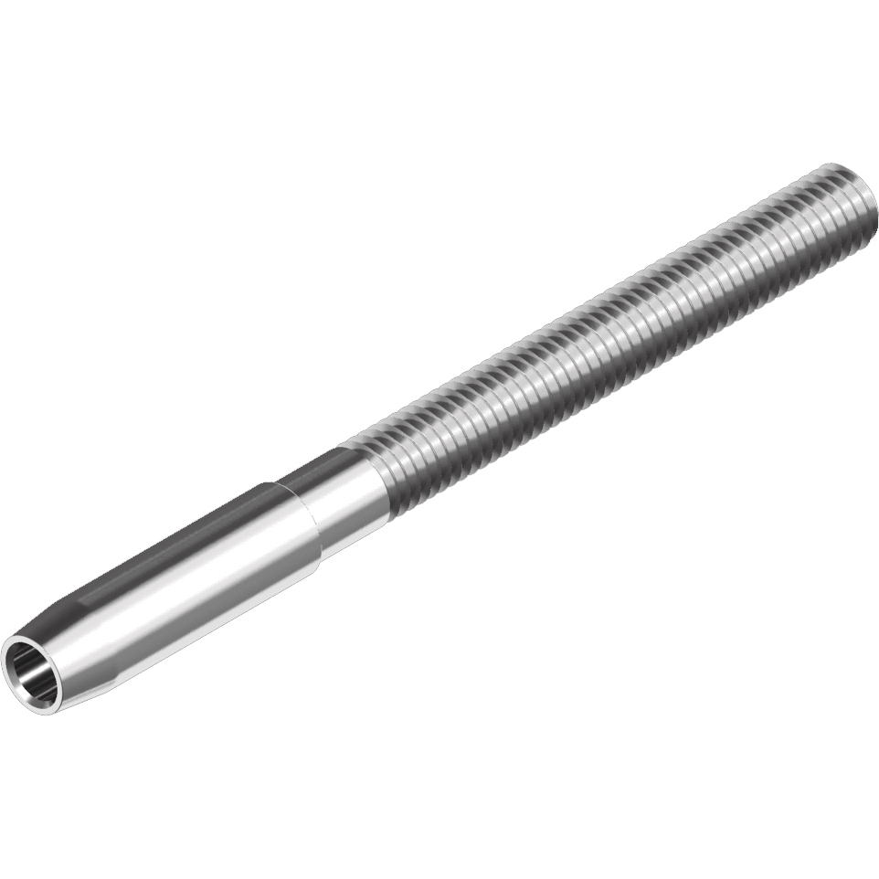 Mini-Walzterminal lang D4mm M6 AG Linksgewinde L90mm A4