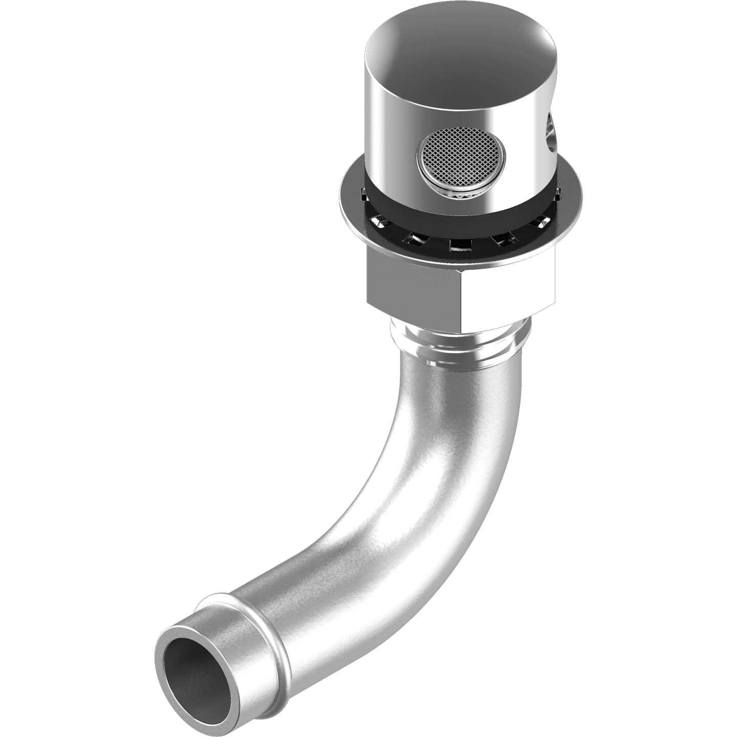 Tankentlüftung 90° gebogen D16mm L88mm Edelstahl A4 poliert