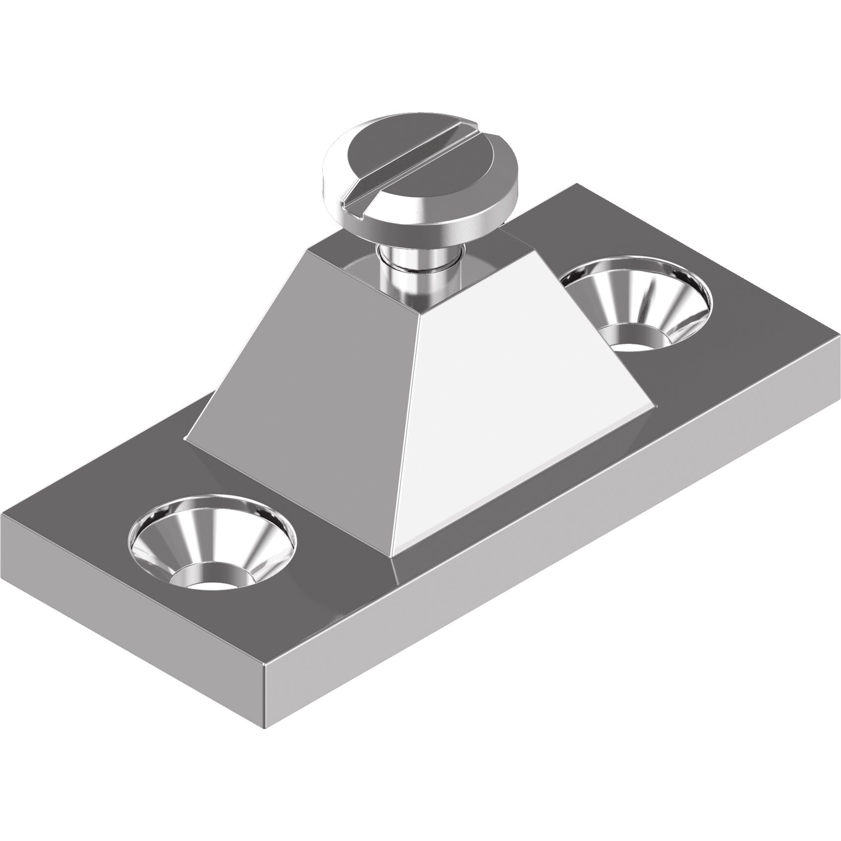 Verdeckbeschlag-Seitenplatte 50x23x19mm Edelstahl A4