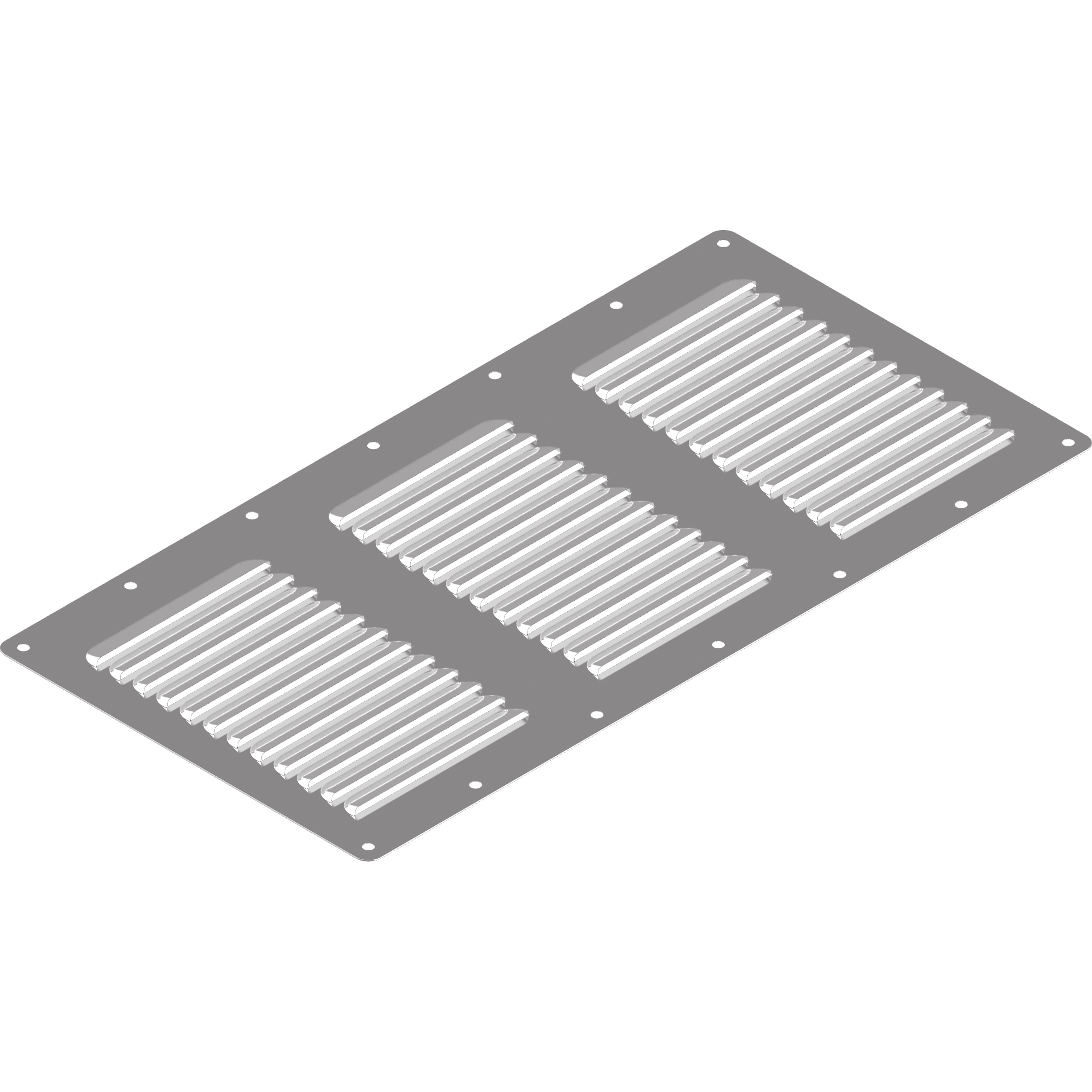 Lüftungsgitter Typ D 358x184x0,8mm Edelstahl A2 poliert