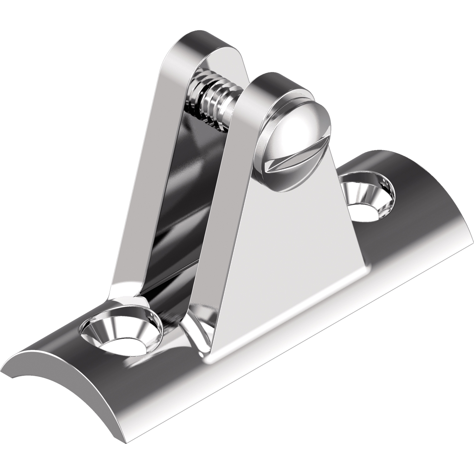 Verdeckbeschlag-Unterteil Basis gewölbt L60mm Edelstahl A4