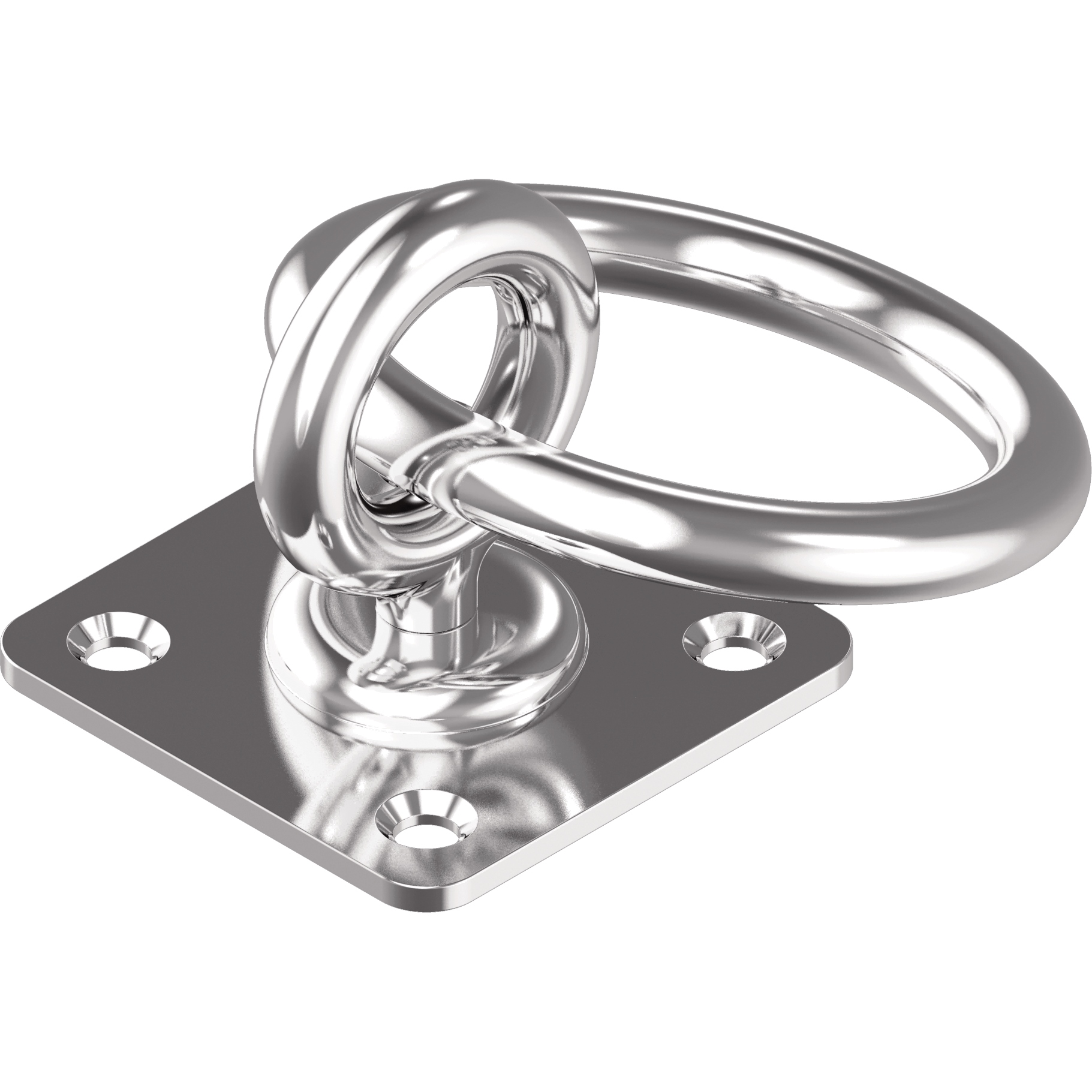 Augplatte Edelstahl A2-AISI304 mit Wirbel und Ring