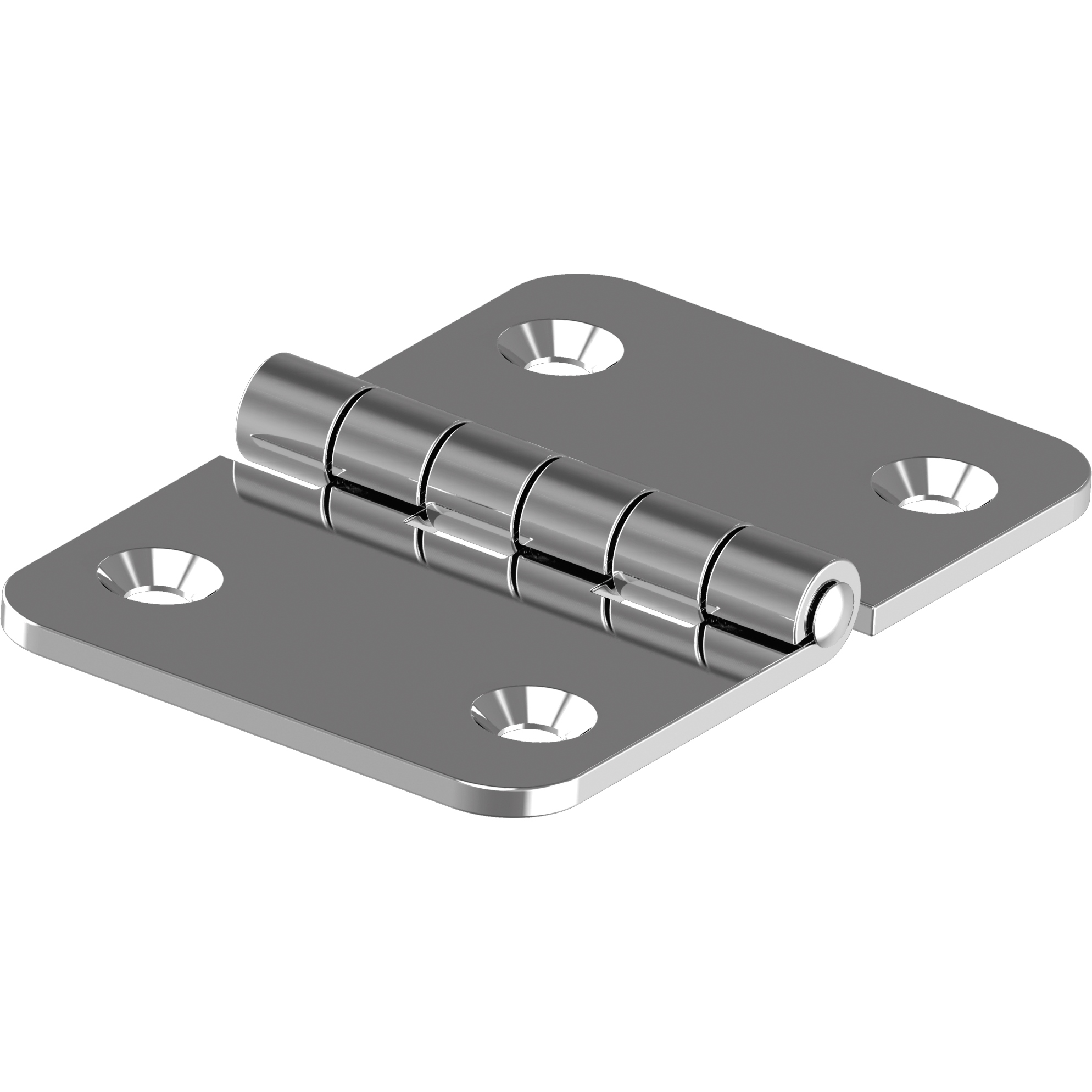 Scharnier 4 Bohrungen 90x60x3mm Edelstahl A2 gestanzt