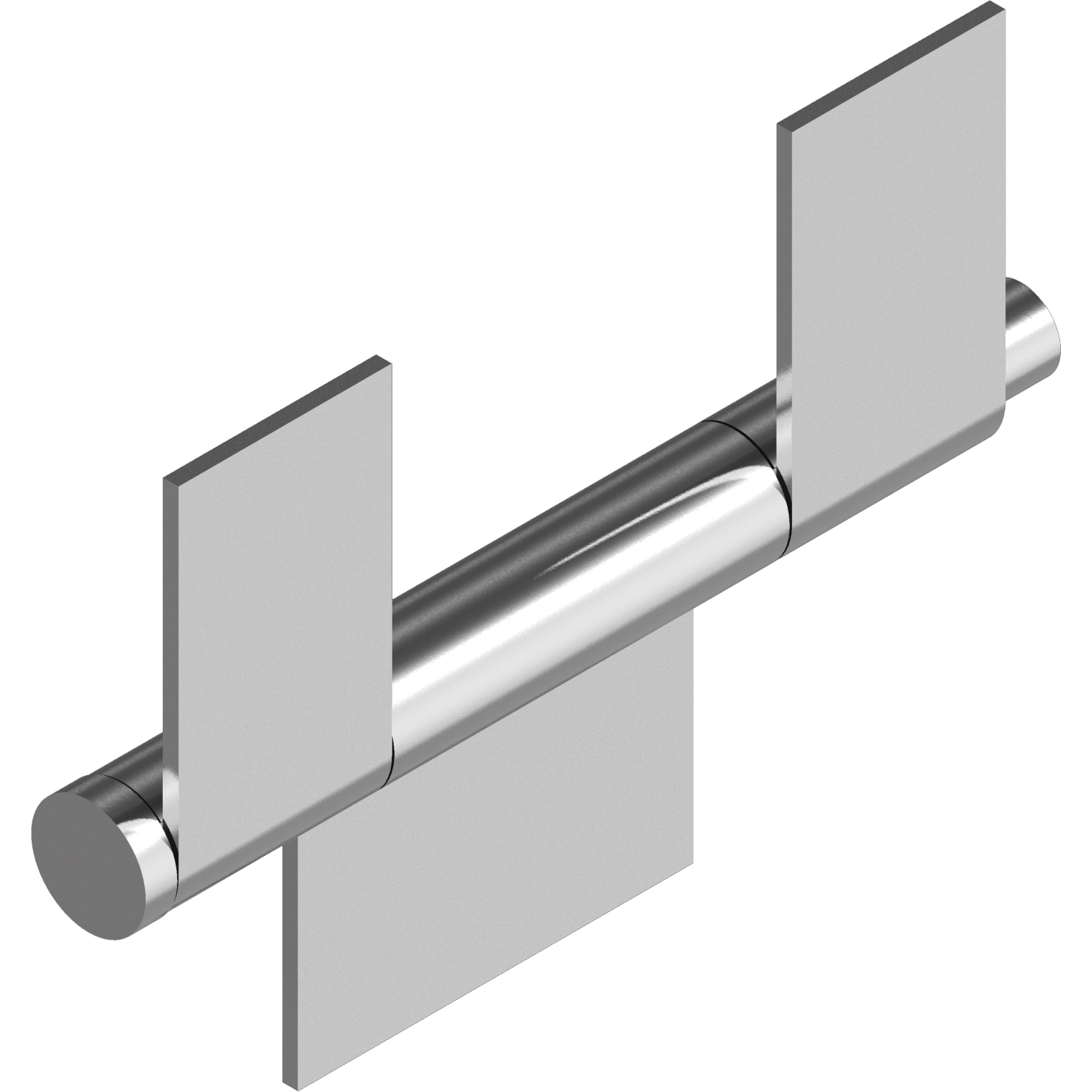 Anschweißscharnier Edelstahl A2-AISI304 3 Flügel, breit