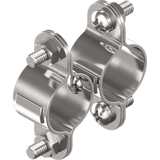 Doppel-Rohrschelle Wirbel D25-27mm Edelstahl A2